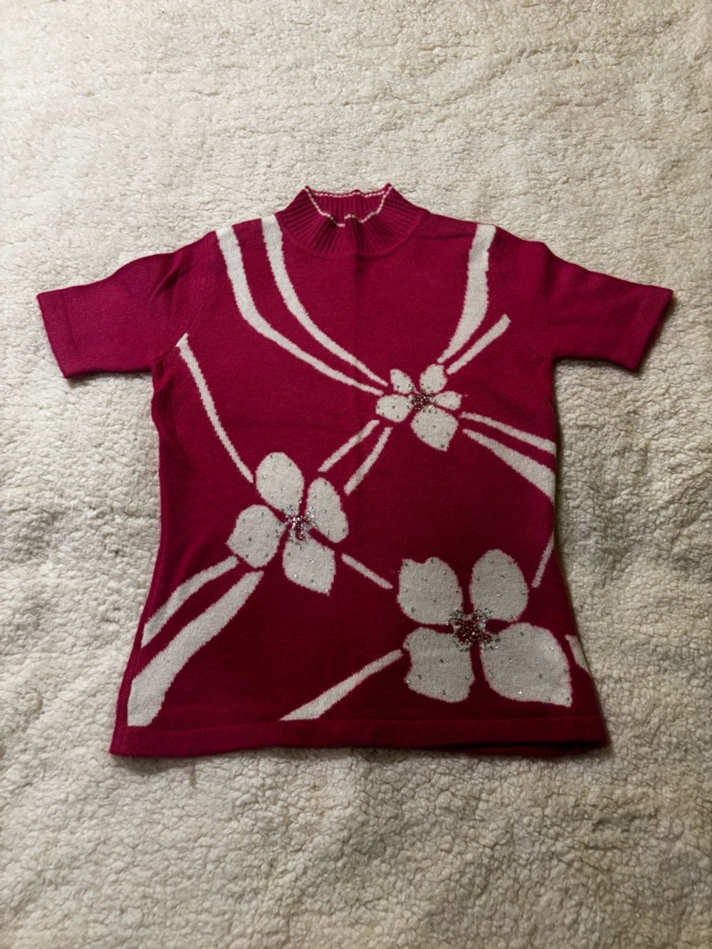 Fuchsia Floral Knit Top0425